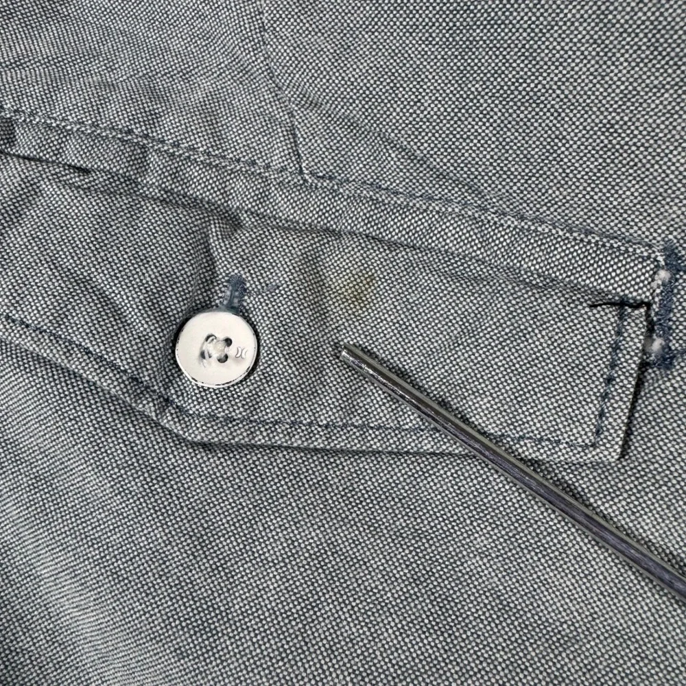 Hurley Walk Shorts Mens 28 Gray Chambray Flat Front Textured‎ Casual Chino Beach